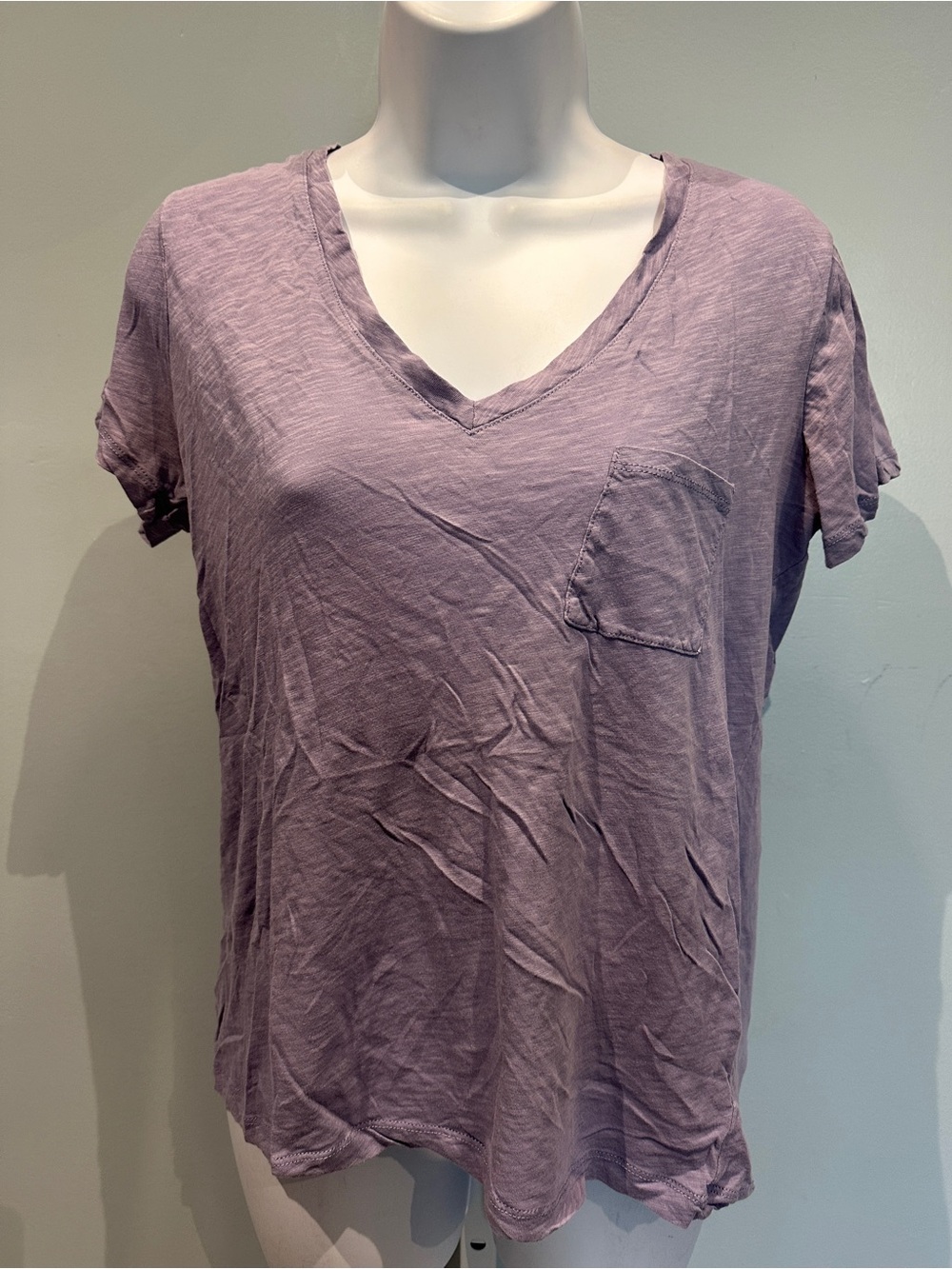 Madewell Purple V-Neck Tee Shirt 100% Cotton Small